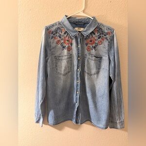 Vintage America Light Blue Denim Shirt with Cream Label